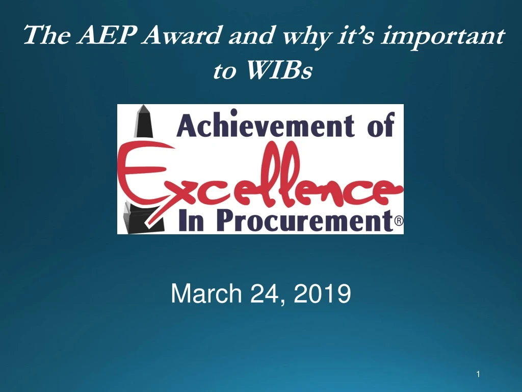 the aep award and why it s important to wibs