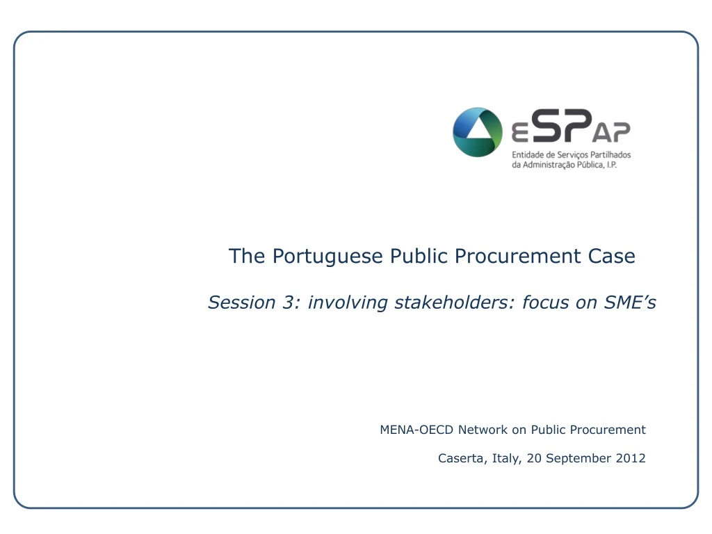 the portuguese public procurement case session