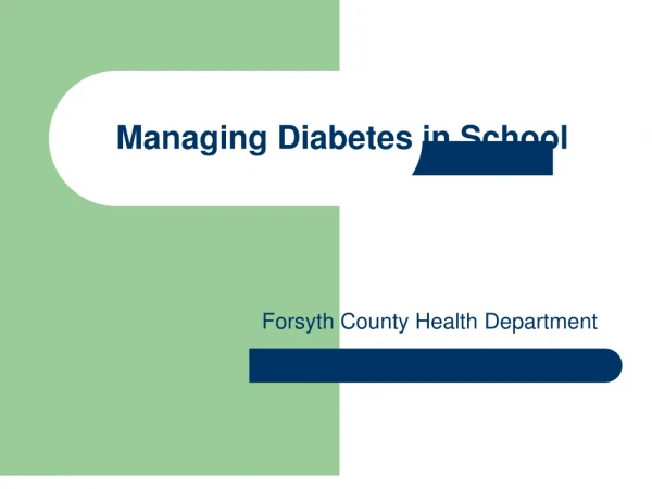 Managing Diabetes in School