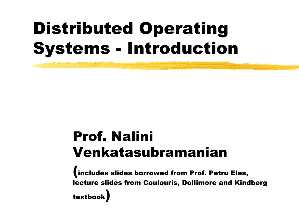 distributed operating systems introduction