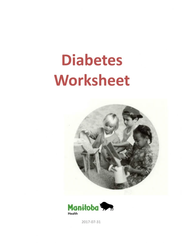 Diabetes Worksheet