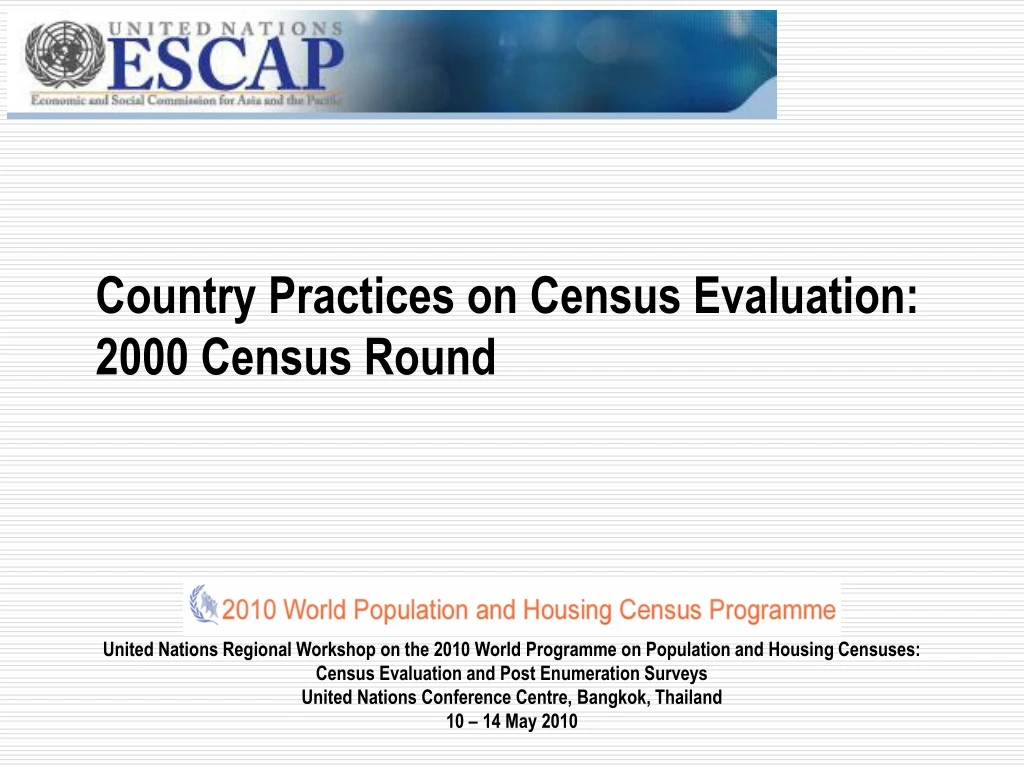 country practices on census evaluation 2000 census round