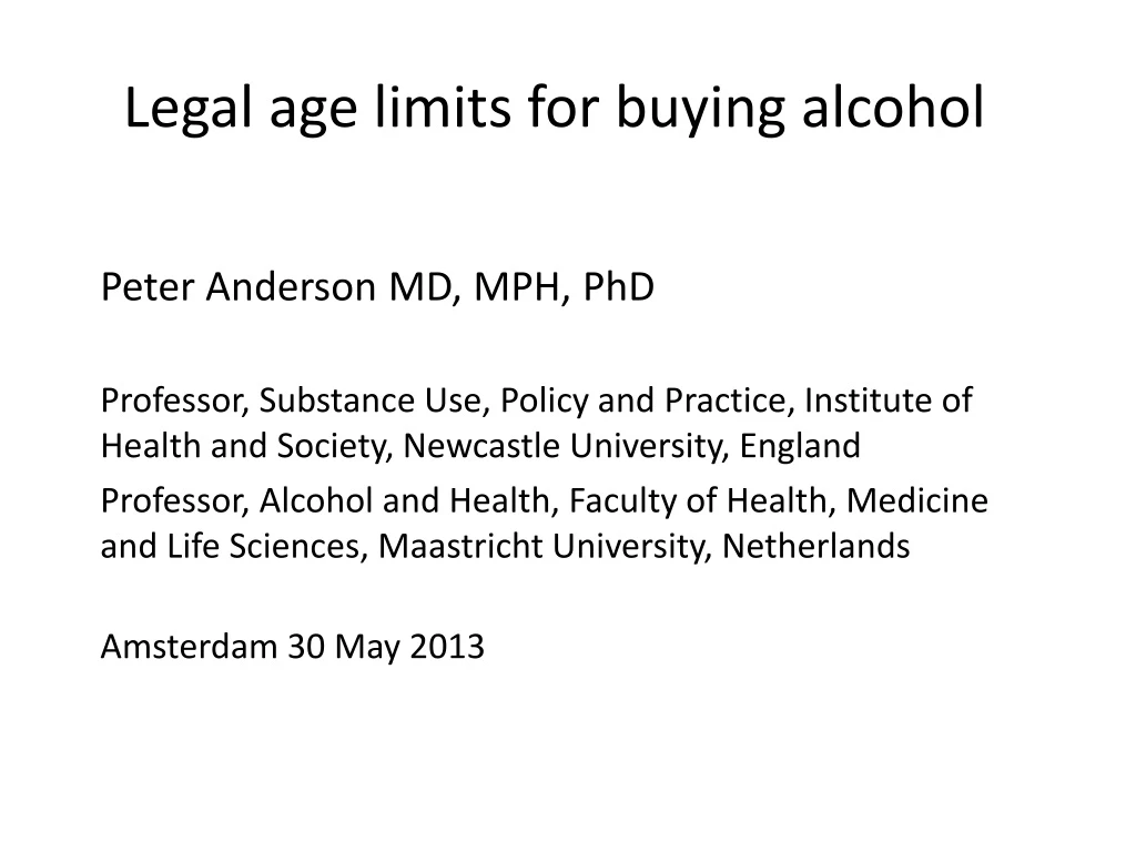 legal age limits for buying alcohol peter