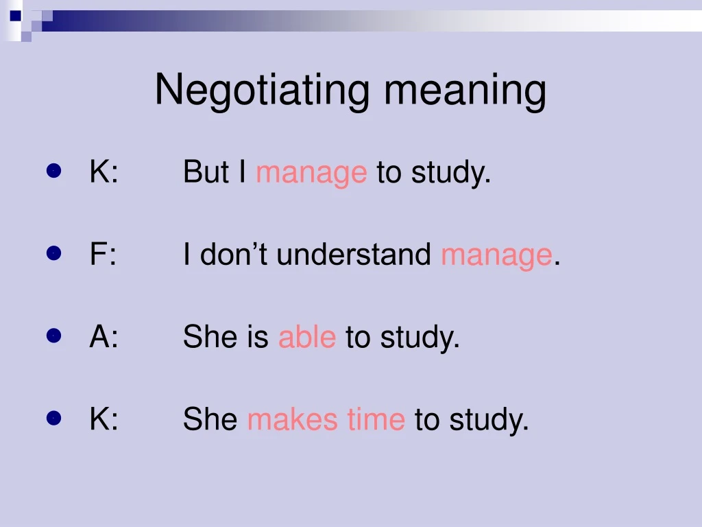 negotiating meaning