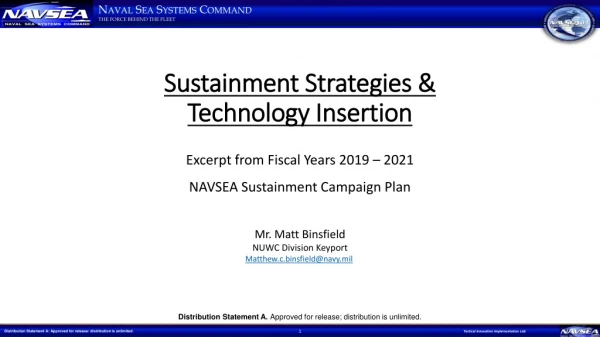 Sustainment Strategies &amp; Technology Insertion