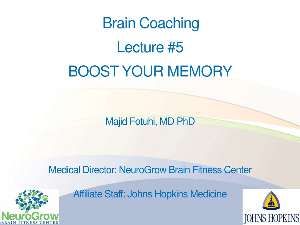 brain coaching lecture 5 boost your memory majid