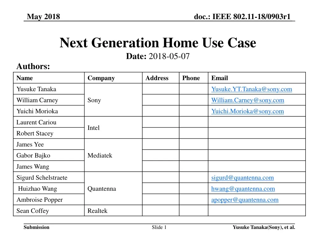 next generation home use case