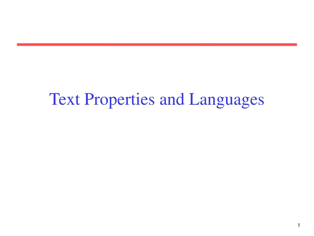 text properties and languages