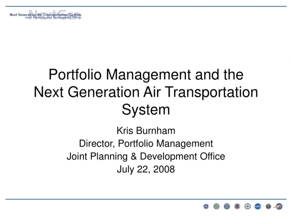 Portfolio Management and the Next Generation Air Transportation System