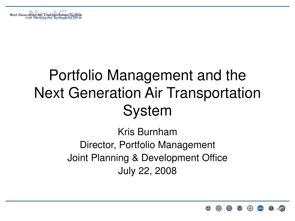 portfolio management and the next generation air transportation system