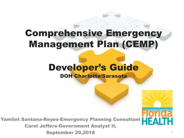Comprehensive Emergency Management Plan (CEMP) Developer’s Guide DOH Charlotte/Sarasota
