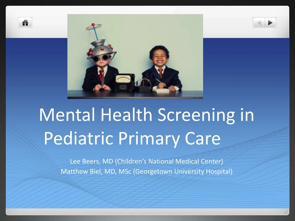 mental health screening in pediatric primary care