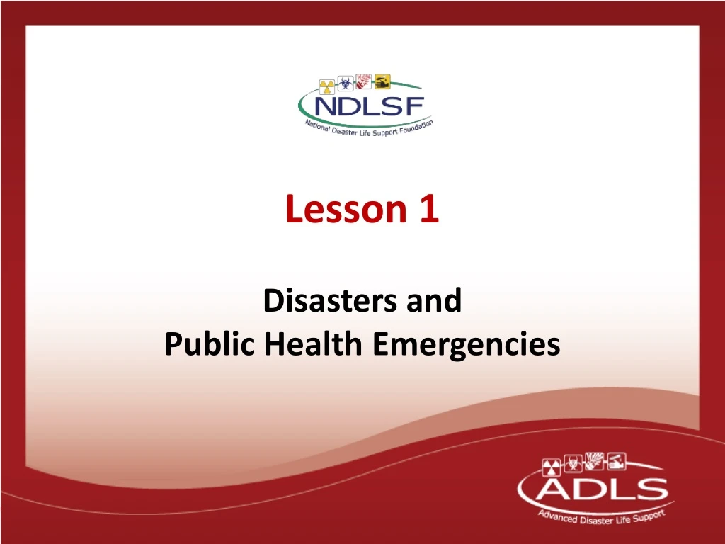 lesson 1 disasters and public health emergencies