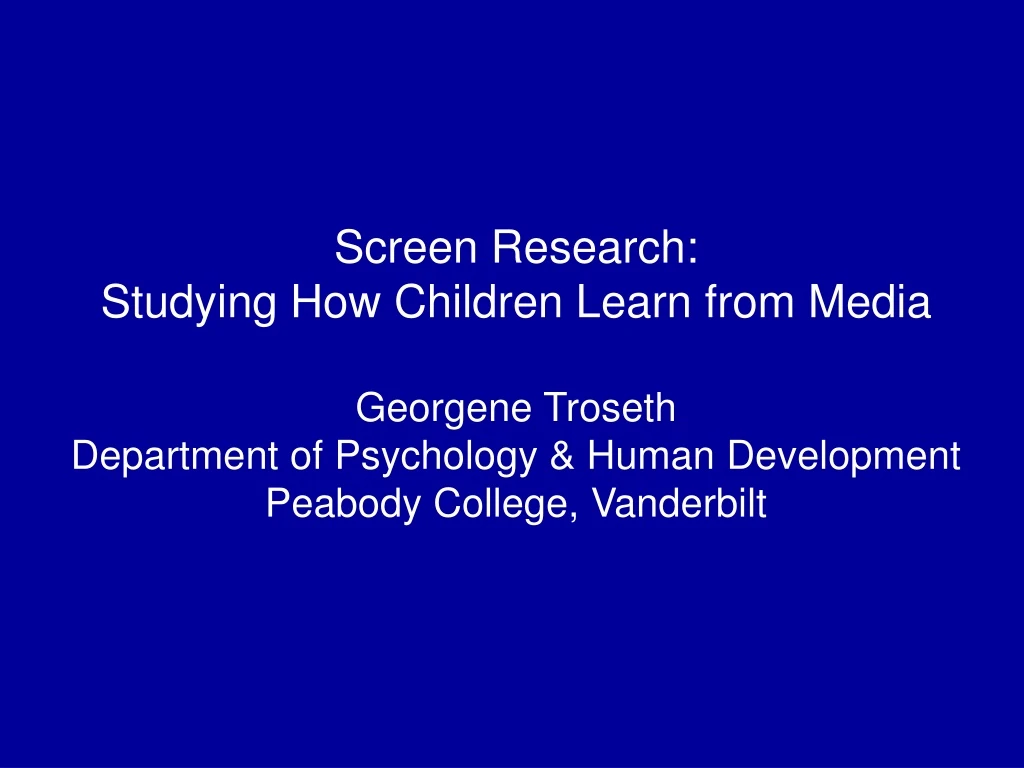 screen research studying how children learn from