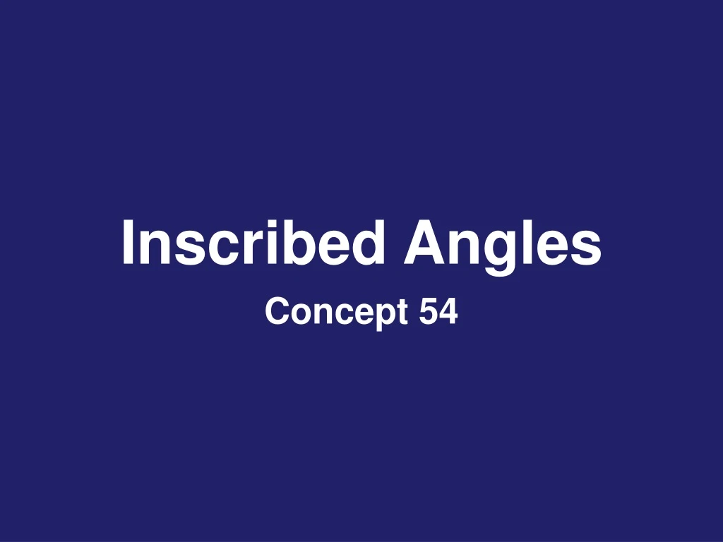 inscribed angles