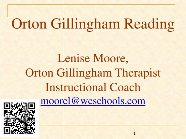 Orton Gillingham Reading Lenise Moore,