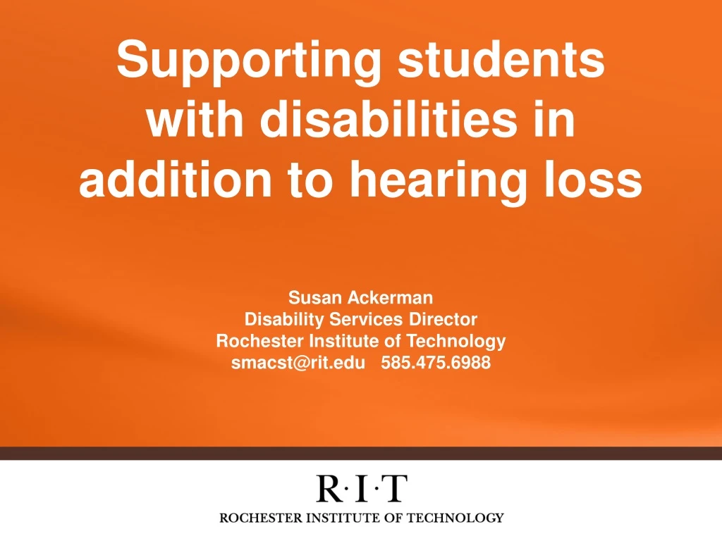 supporting students with disabilities in addition to hearing loss