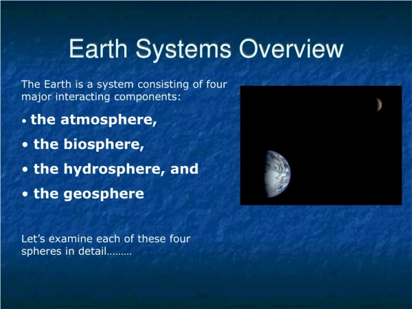 Earth Systems Overview