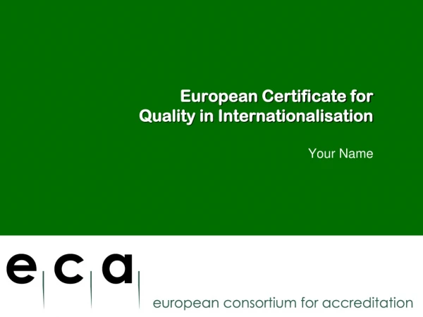 European Certificate for Quality in Internationalisation