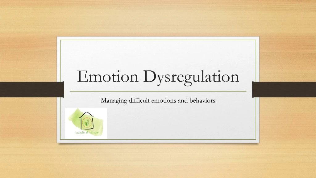 emotion dysregulation