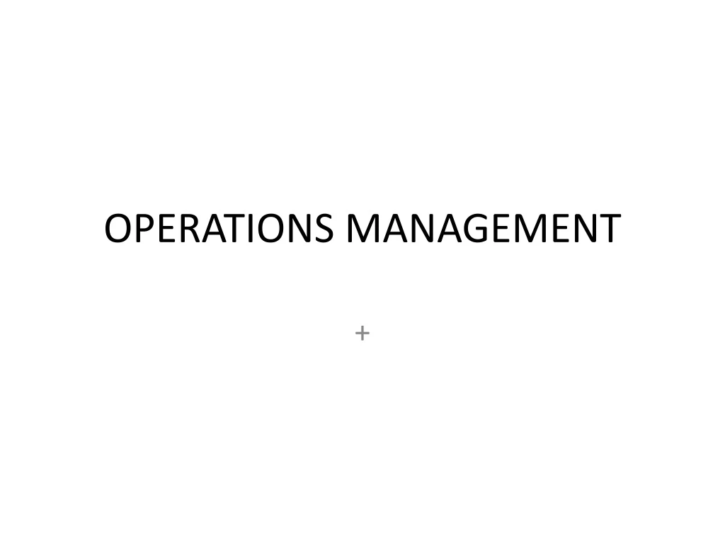 operations management