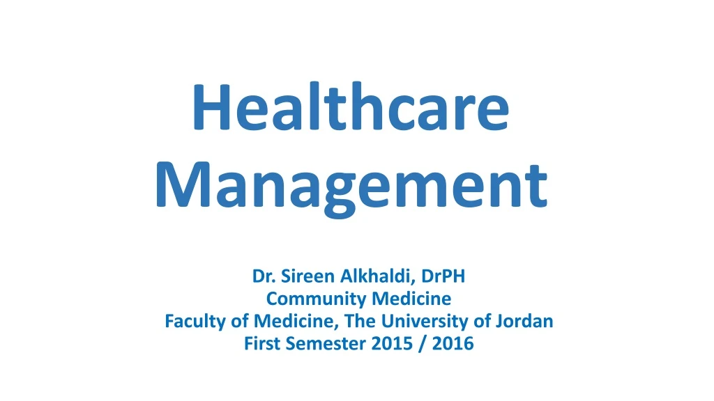 healthcare management