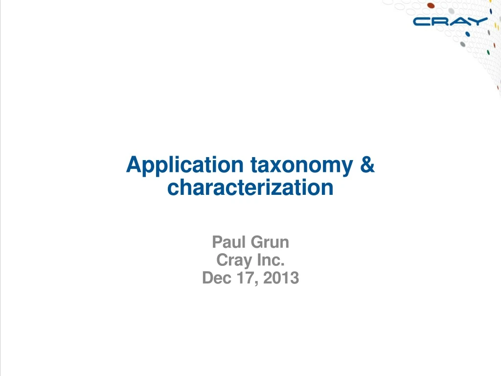 application taxonomy characterization