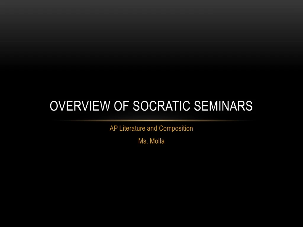 overview of socratic seminars