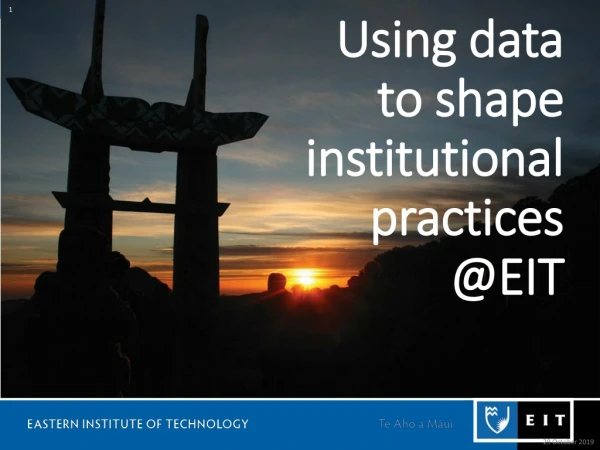 Using data to shape institutional practices @EIT