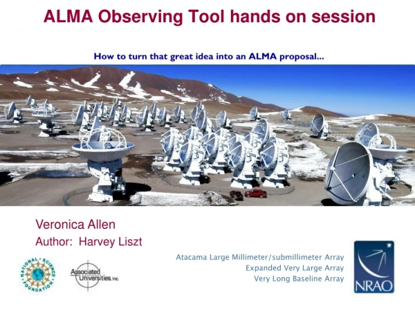 ALMA Observing Tool hands on session