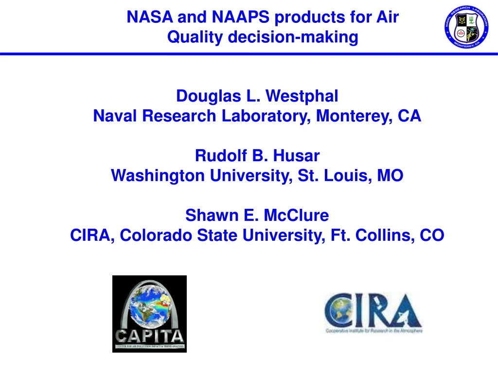 nasa and naaps products for air quality decision