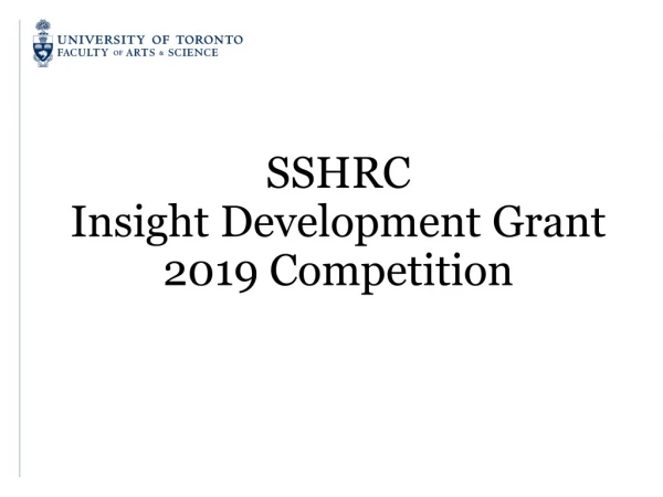 SSHRC Insight Development Grant 2019 Competition