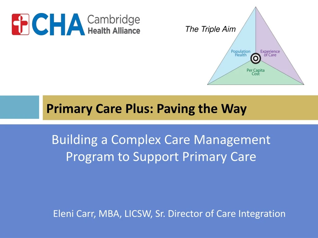 primary care plus paving the way