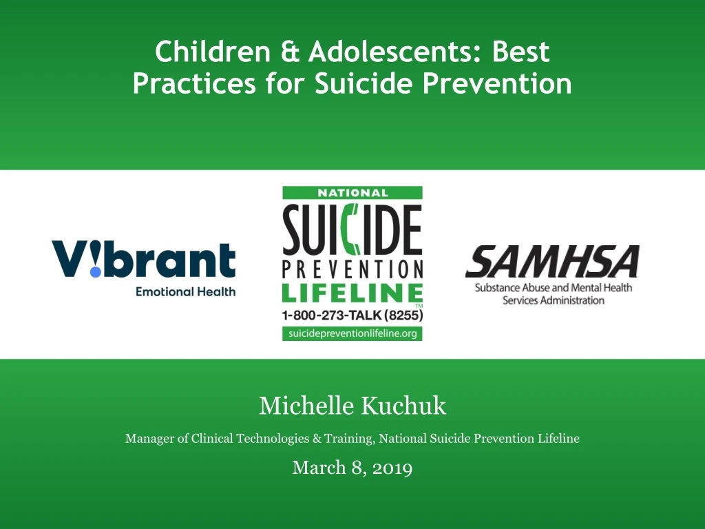 children adolescents best practices for suicide