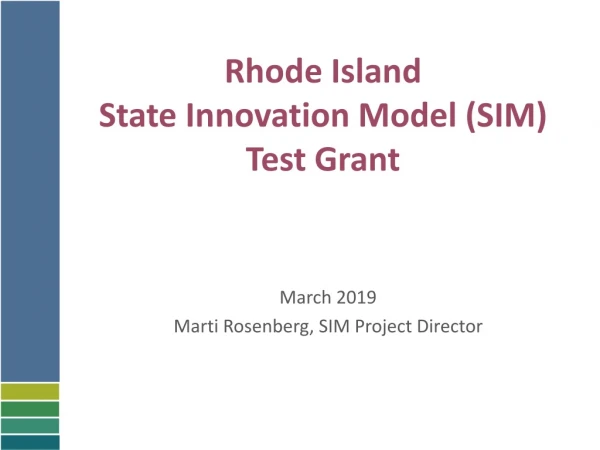 Rhode Island State Innovation Model (SIM) Test Grant