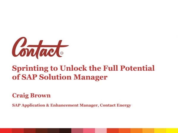 Sprinting to Unlock the Full Potential of SAP Solution Manager