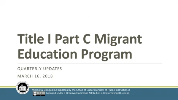 Title I Part C Migrant Education Program