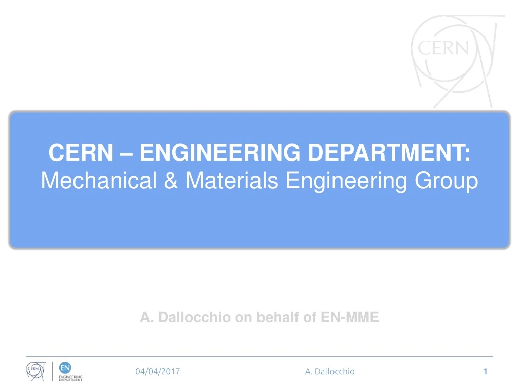 cern engineering department mechanical materials