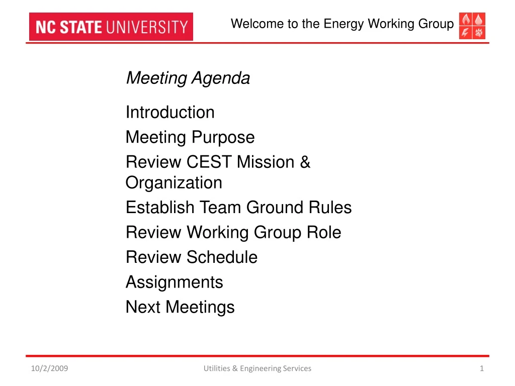 welcome to the energy working group