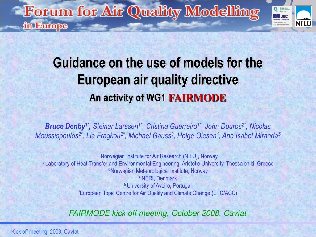 guidance on the use of models for the european