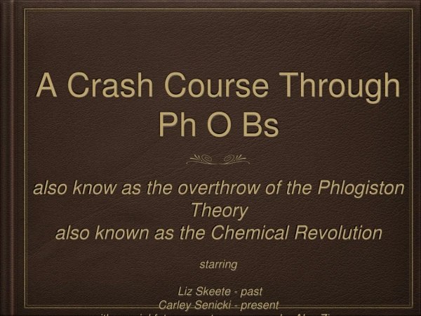 A Crash Course Through Ph O Bs