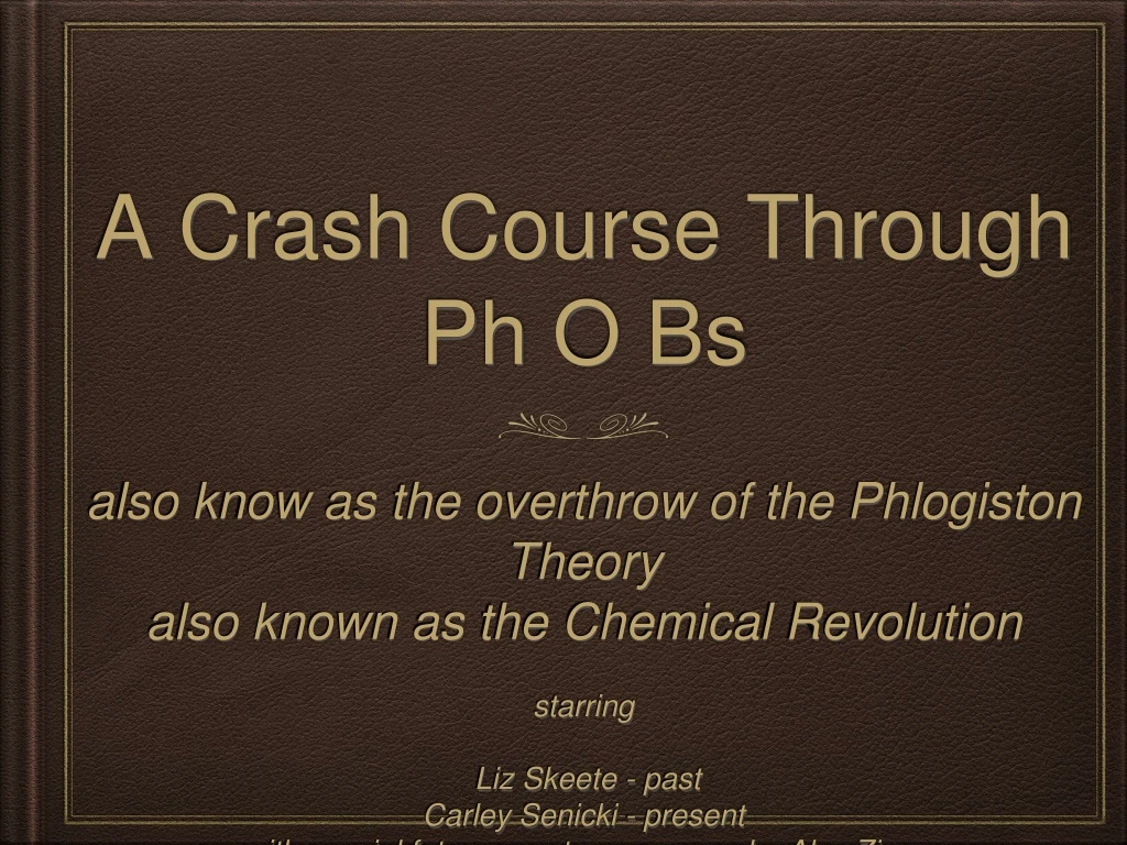 a crash course through ph o bs