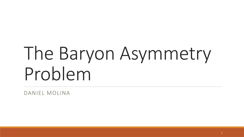 the baryon asymmetry problem