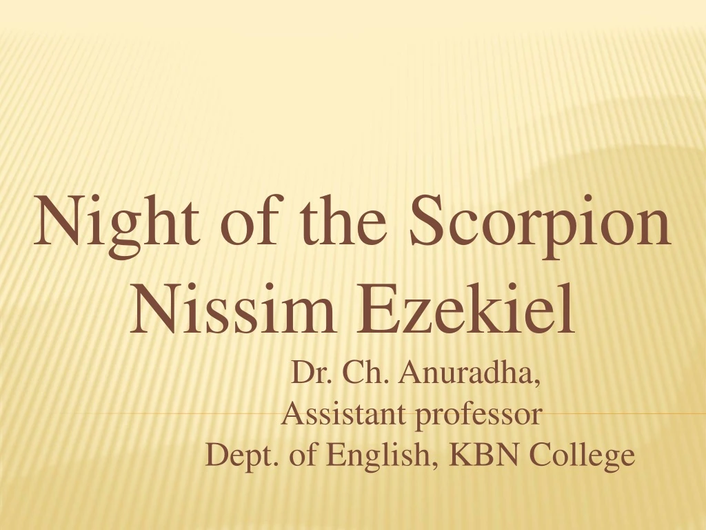 night of the scorpion nissim ezekiel