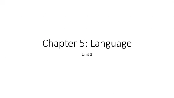 Chapter 5: Language