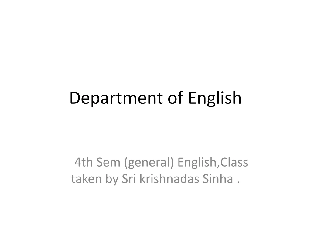 department of english