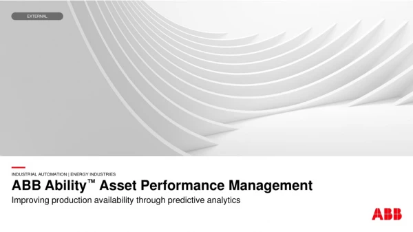 ABB Ability ™ Asset Performance Management