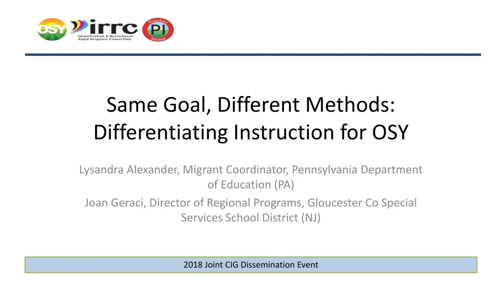 same goal different methods differentiating instruction for osy