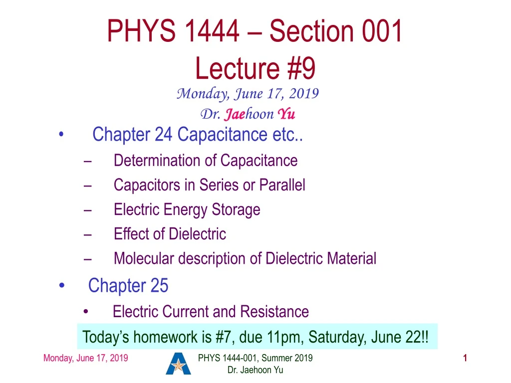 phys 1444 section 001 lecture 9