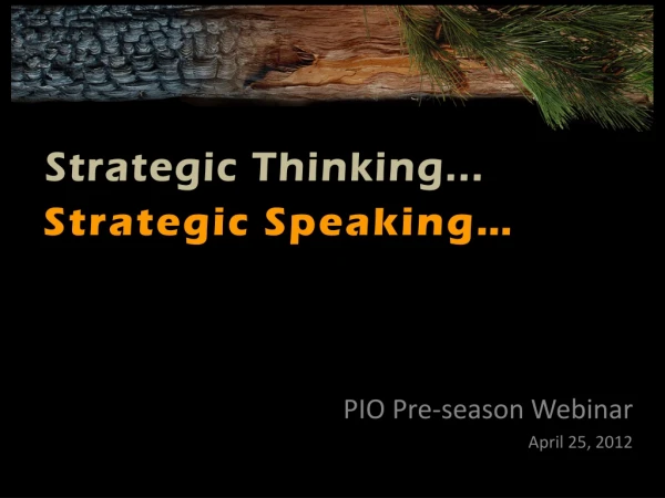 PIO Pre-season Webinar April 25, 2012